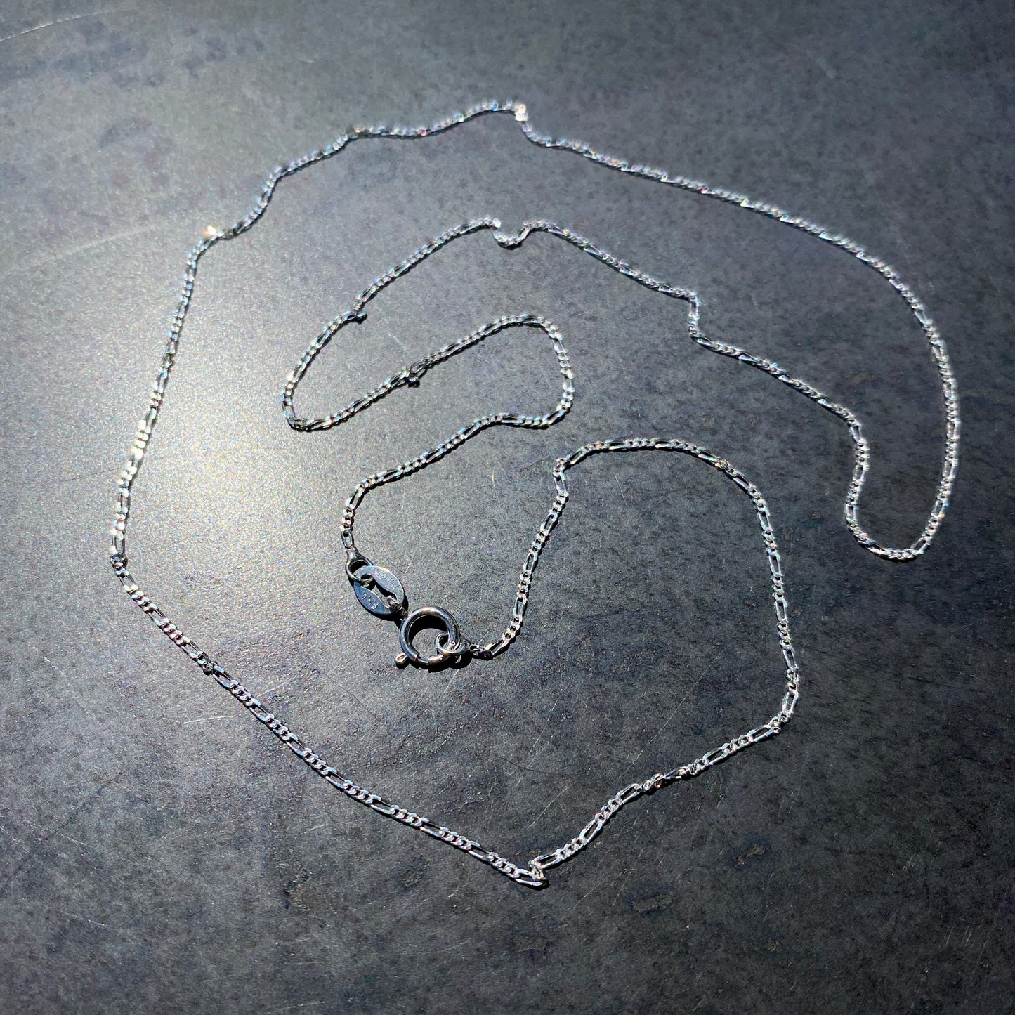 Sterling Silver Fine Figaro Chain 20"