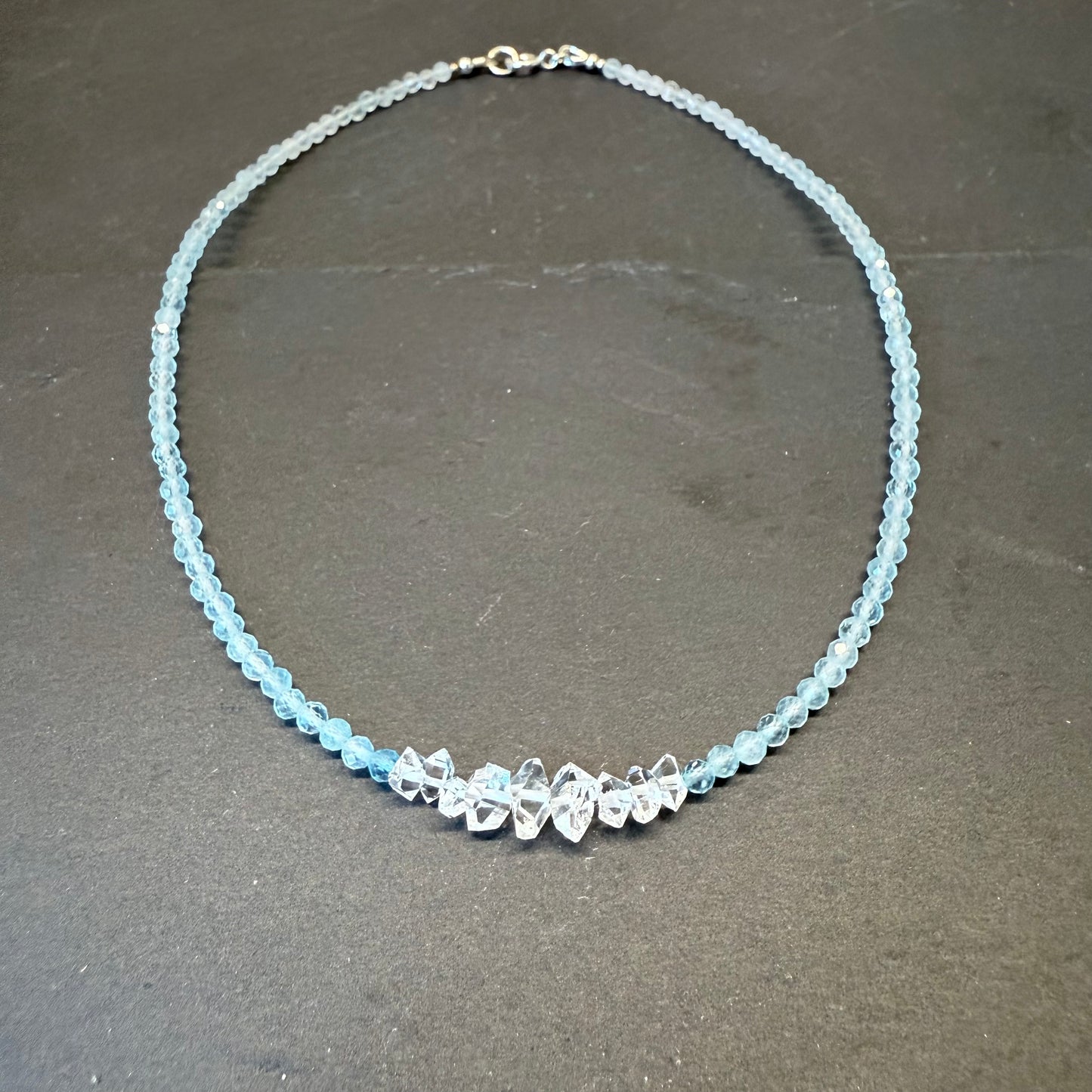 Clarity & Focus Precision Talisman: Quartz, and Aquamarine Gemstone Necklace