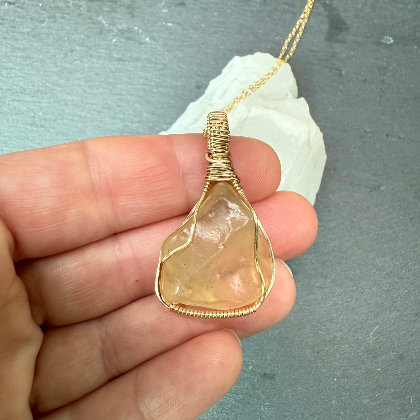 Libyan Golden Tektite Pendant