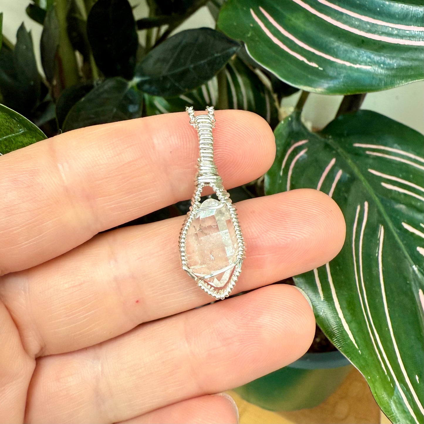 Herkimer Diamond Quartz Crystal Pendant
