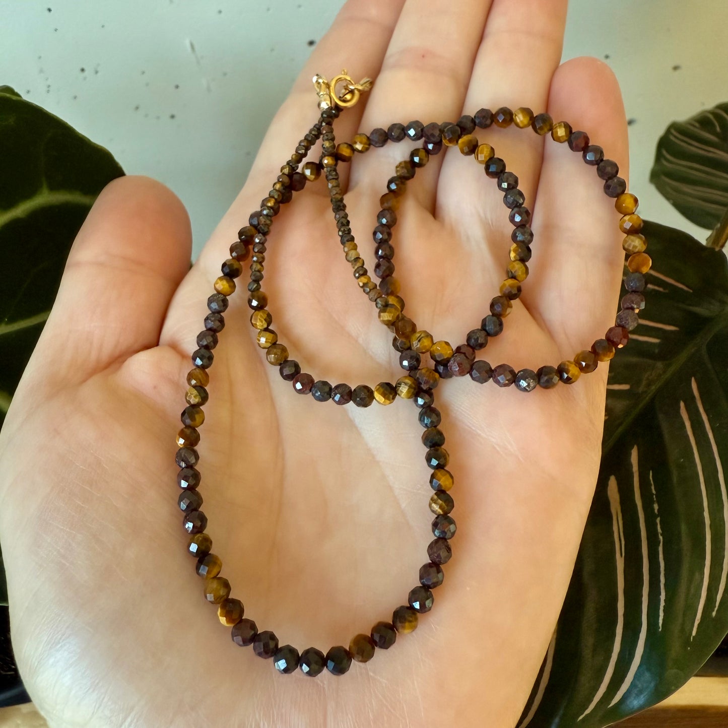 Grounding and Strength Talisman: Red Jasper and Tiger's Eye Necklace