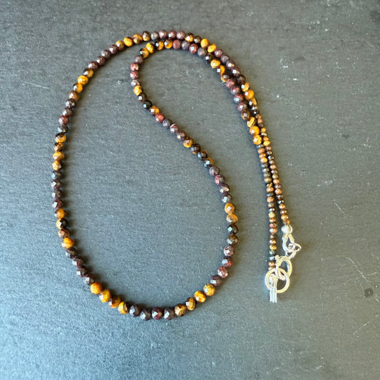 Grounding and Strength Talisman: Red Jasper and Tiger's Eye Necklace