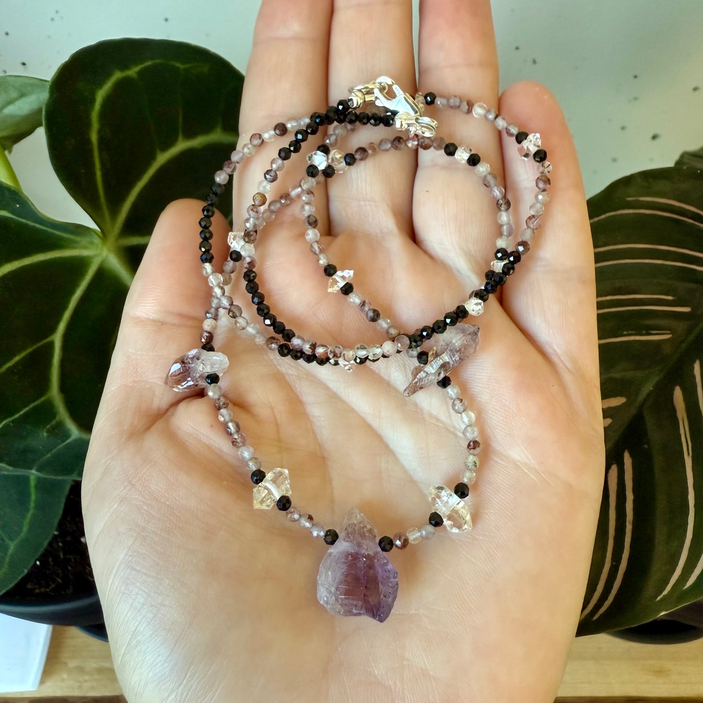 Protection Ritual Talisman: Super 7 / Sacred 7, Quartz and Black Tourmaline Crystal Necklace
