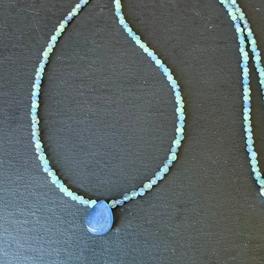Blue and Green Kyanite Necklace