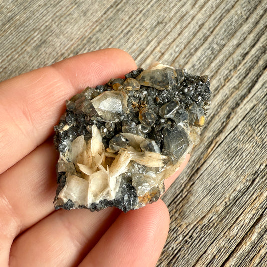 Cerussite with Barite and Galena - Raw Mineral Specimen