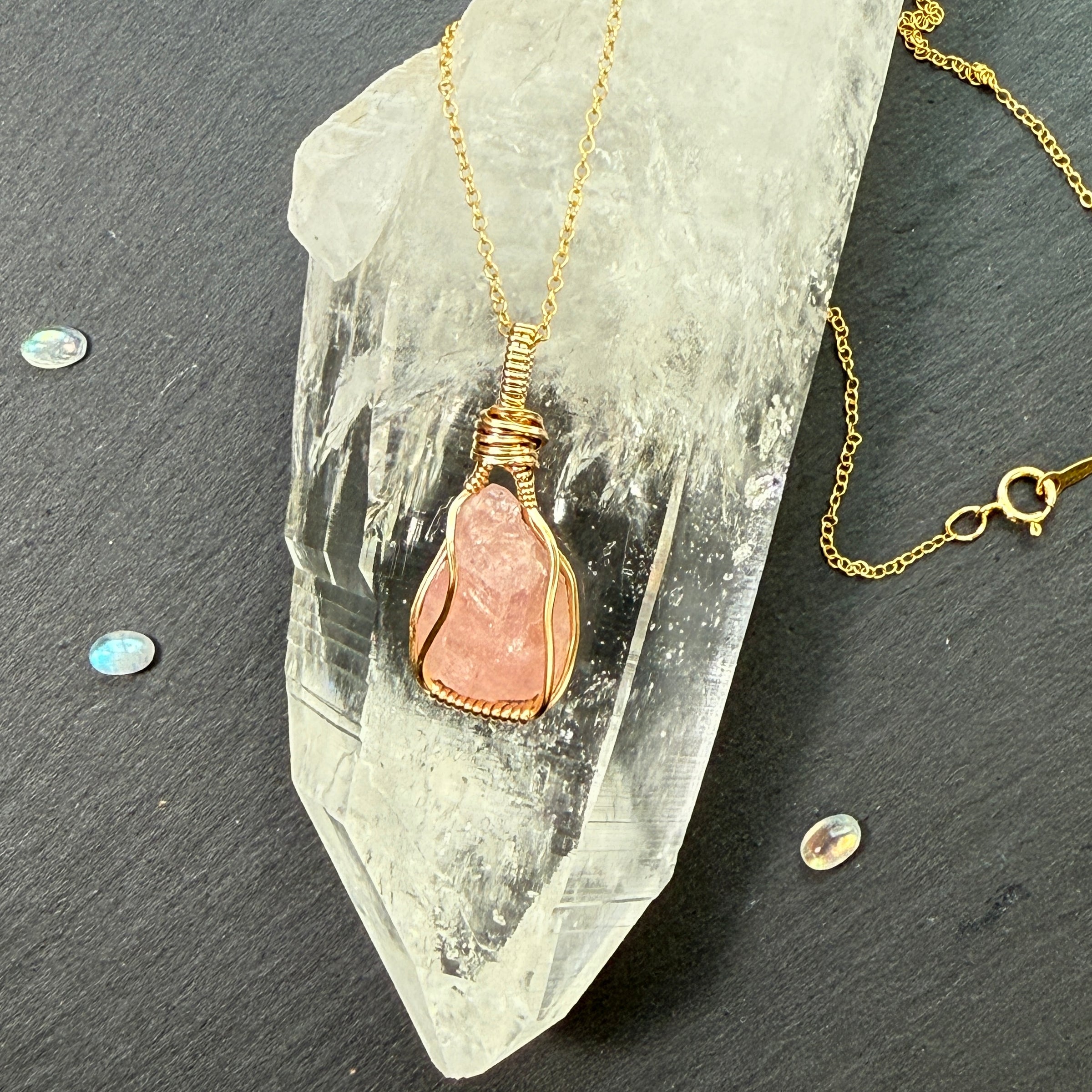 Morganite Crystal Pendant