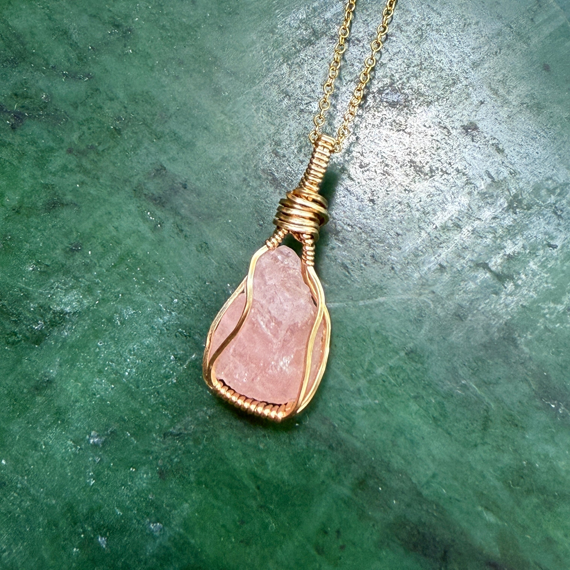 Morganite Crystal Pendant