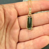 Green Tourmaline Crystal Pendant