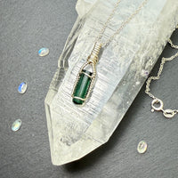 Green Tourmaline Crystal Pendant