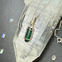 Green Tourmaline Crystal Pendant