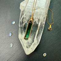 Green Tourmaline Crystal Pendant