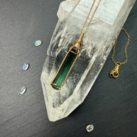 Green Tourmaline Crystal Pendant