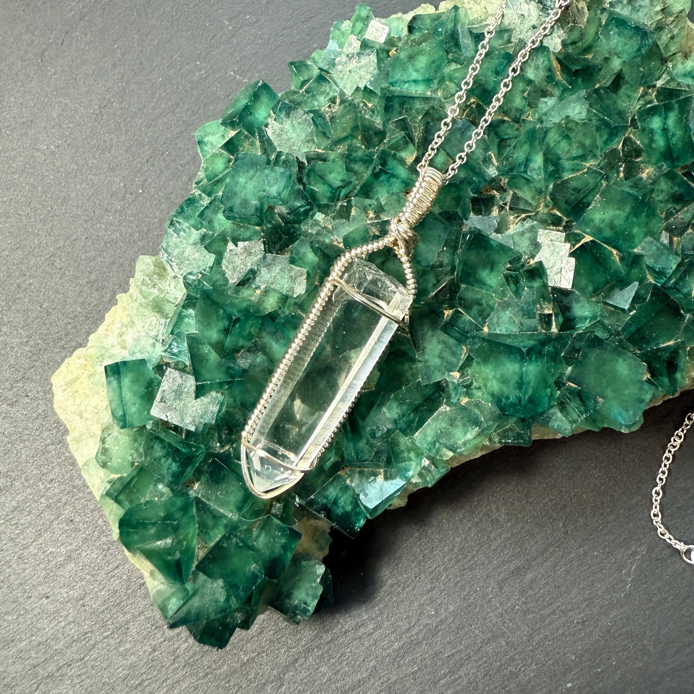 Lemurian Quartz Crystal Pendant