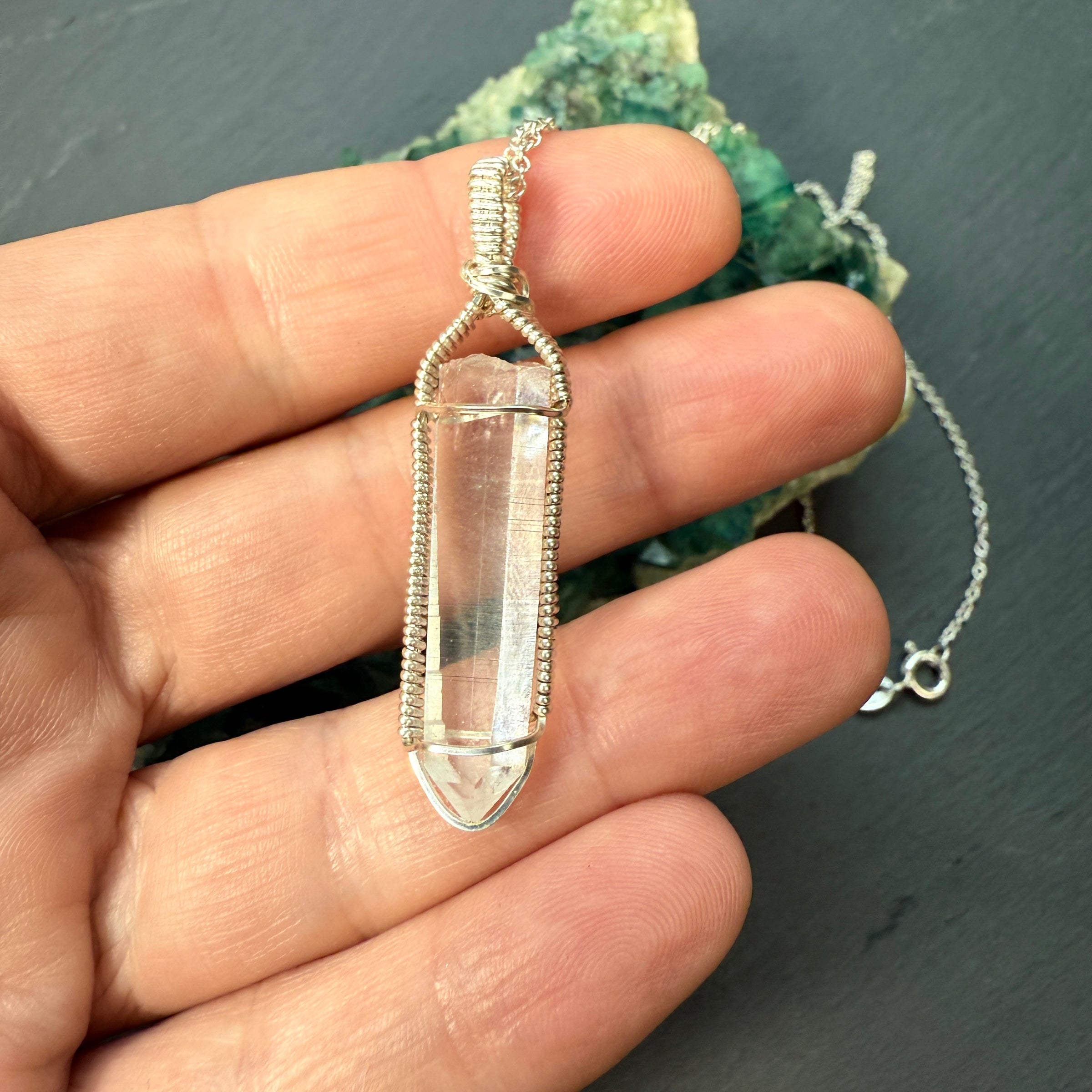 Lemurian Quartz Crystal Pendant