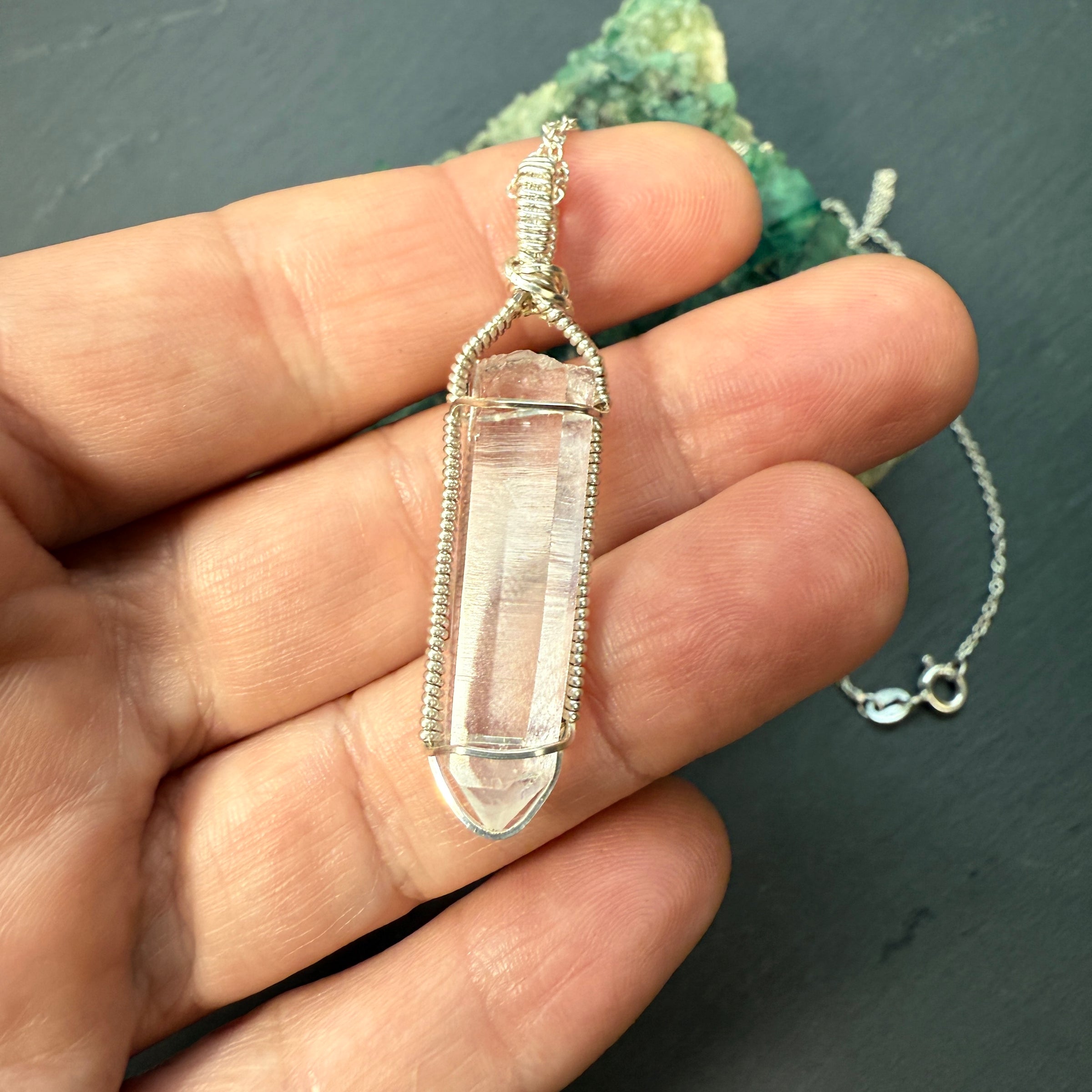 Lemurian Quartz Crystal Pendant