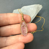 Kunzite Crystal Pendant
