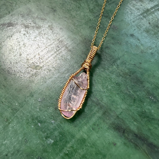 Kunzite Crystal Pendant