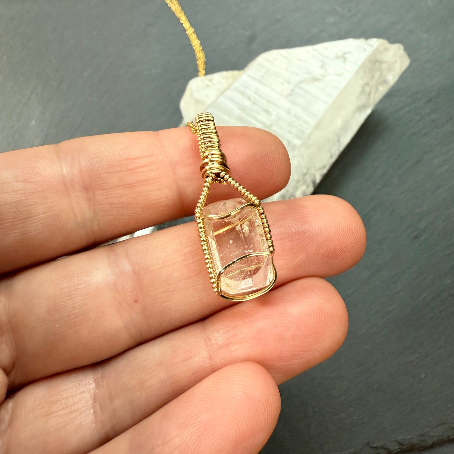 Golden Topaz Crystal Pendant