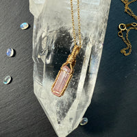 Pink Tourmaline Crystal Pendant