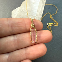 Pink Tourmaline Crystal Pendant