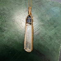 Sapphire Record Keeper and Scolecite Crystal Pendant