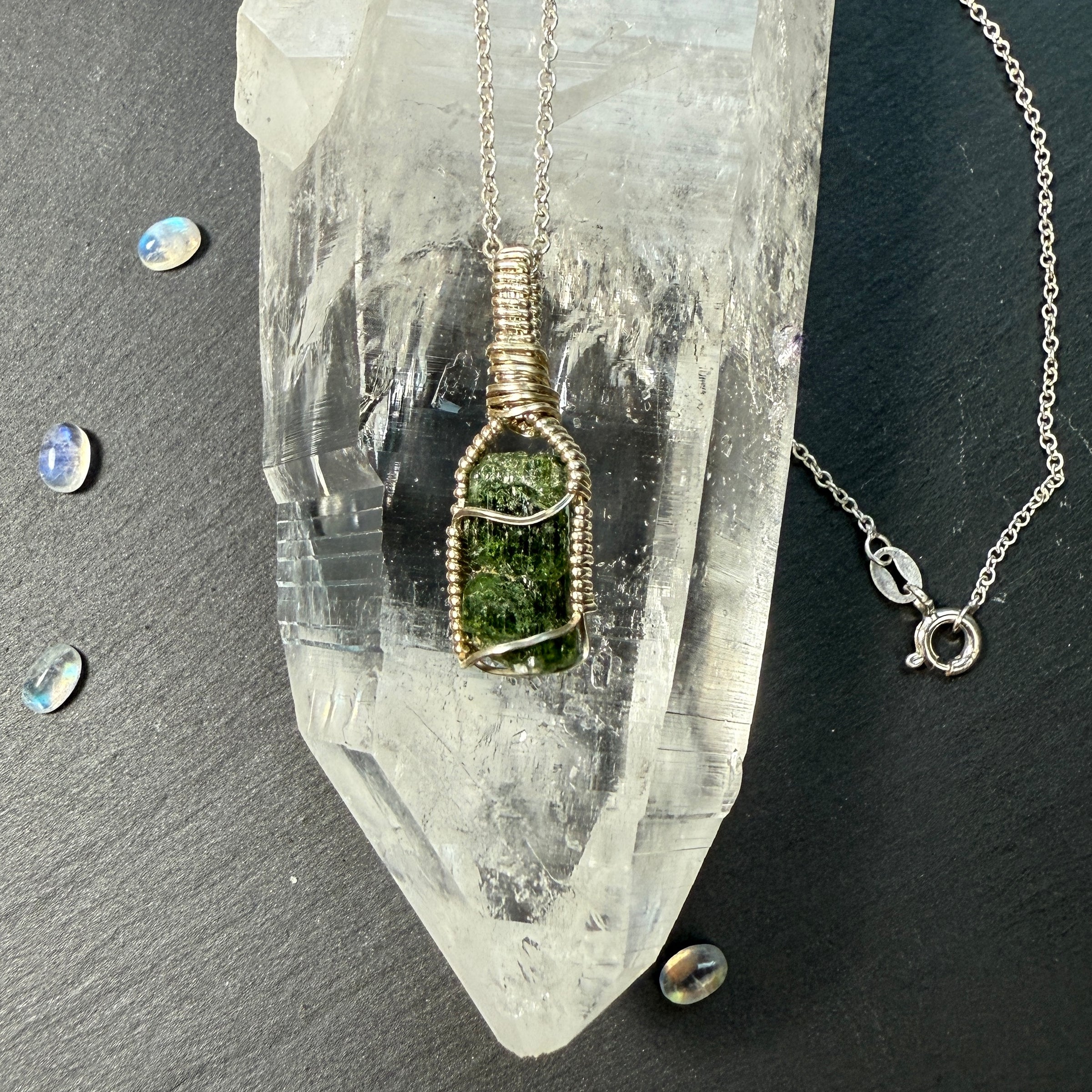 Diopside Crystal Pendant
