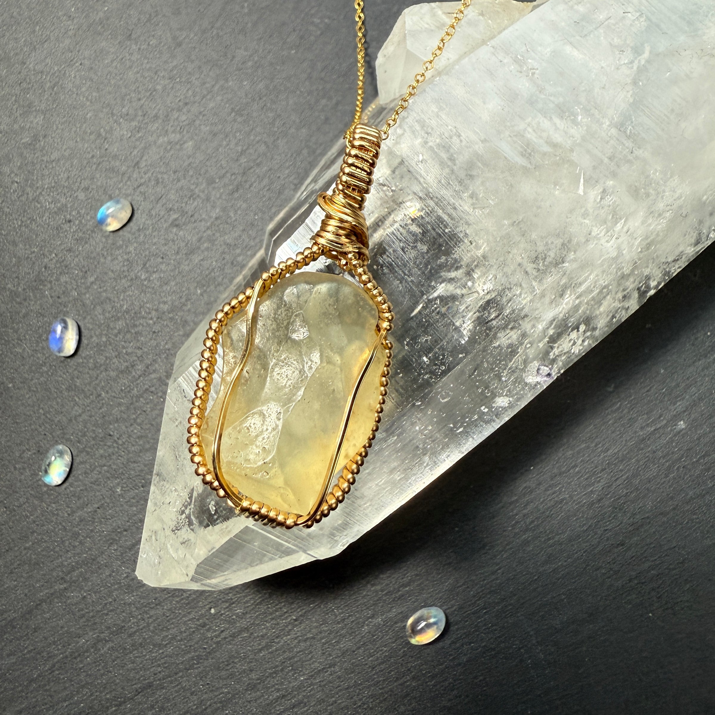 Libyan Gold Tektite Pendant