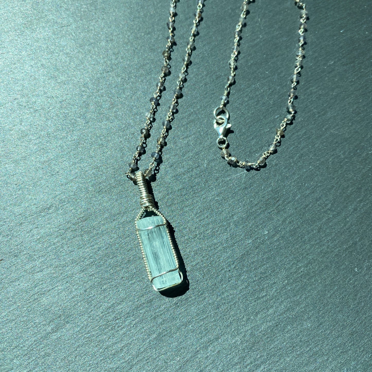 Inner Clarity Magic Talisman | Labradorite and Aquamarine Crystal Necklace