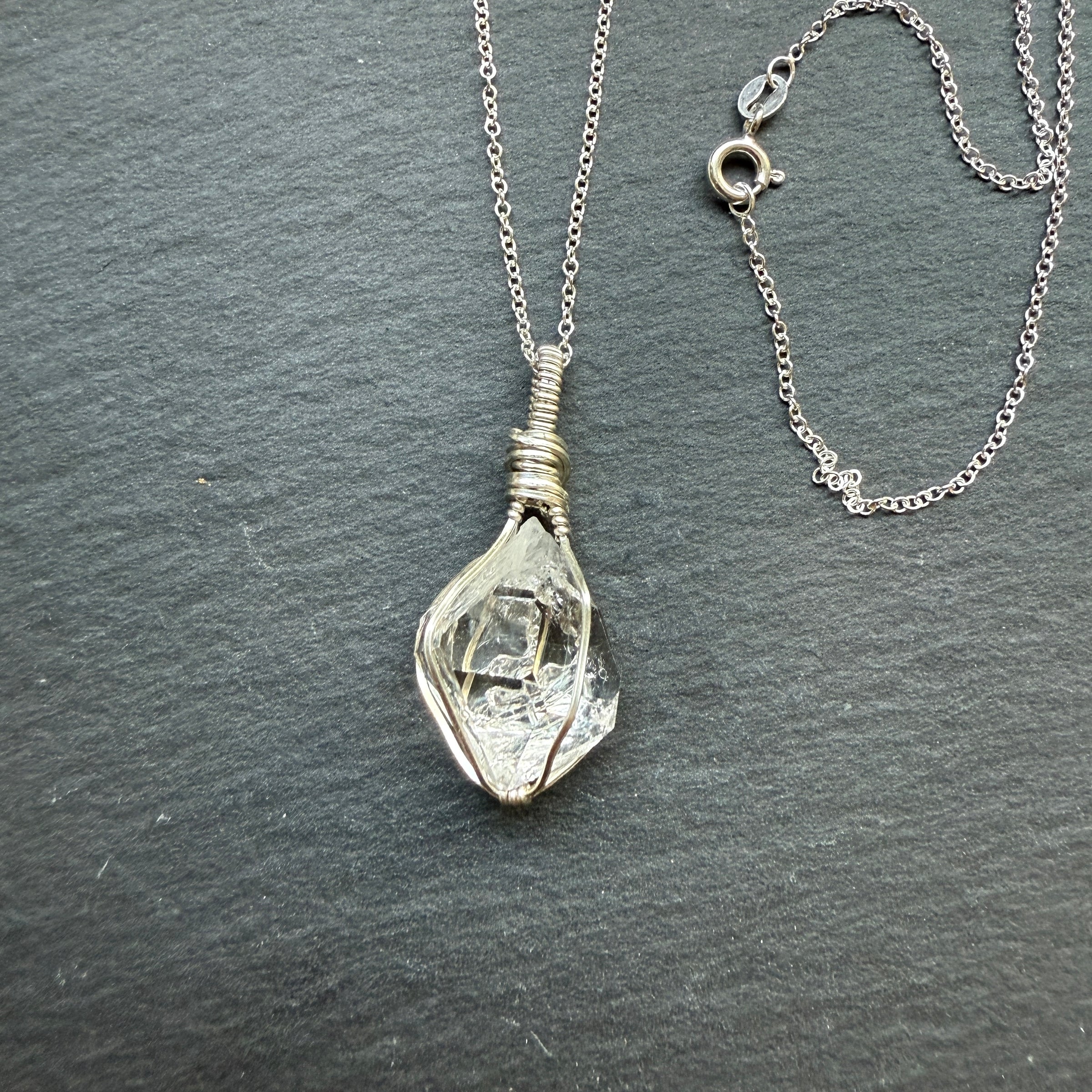 Herkimer Diamond Quartz Crystal Pendant