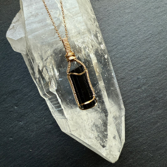 Black Tourmaline Crystal Pendant