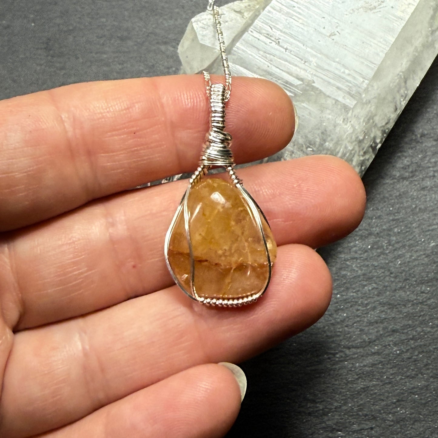 Golden Healer Quartz Crystal Pendant