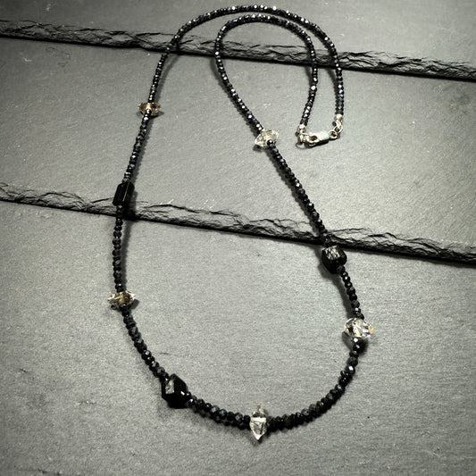 Protection Necklace: Black Tourmaline, Black Phantom Quartz, Black Spinel