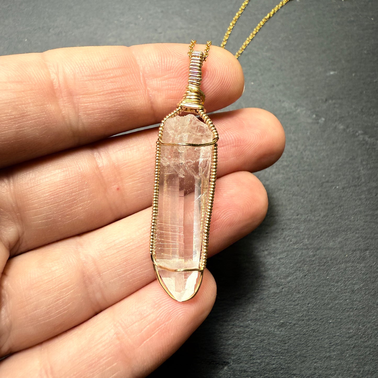 Lemurian Quartz Crystal Pendant