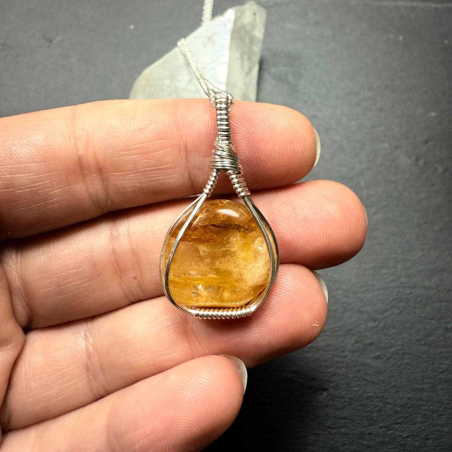 Golden Healer Quartz Crystal Pendant
