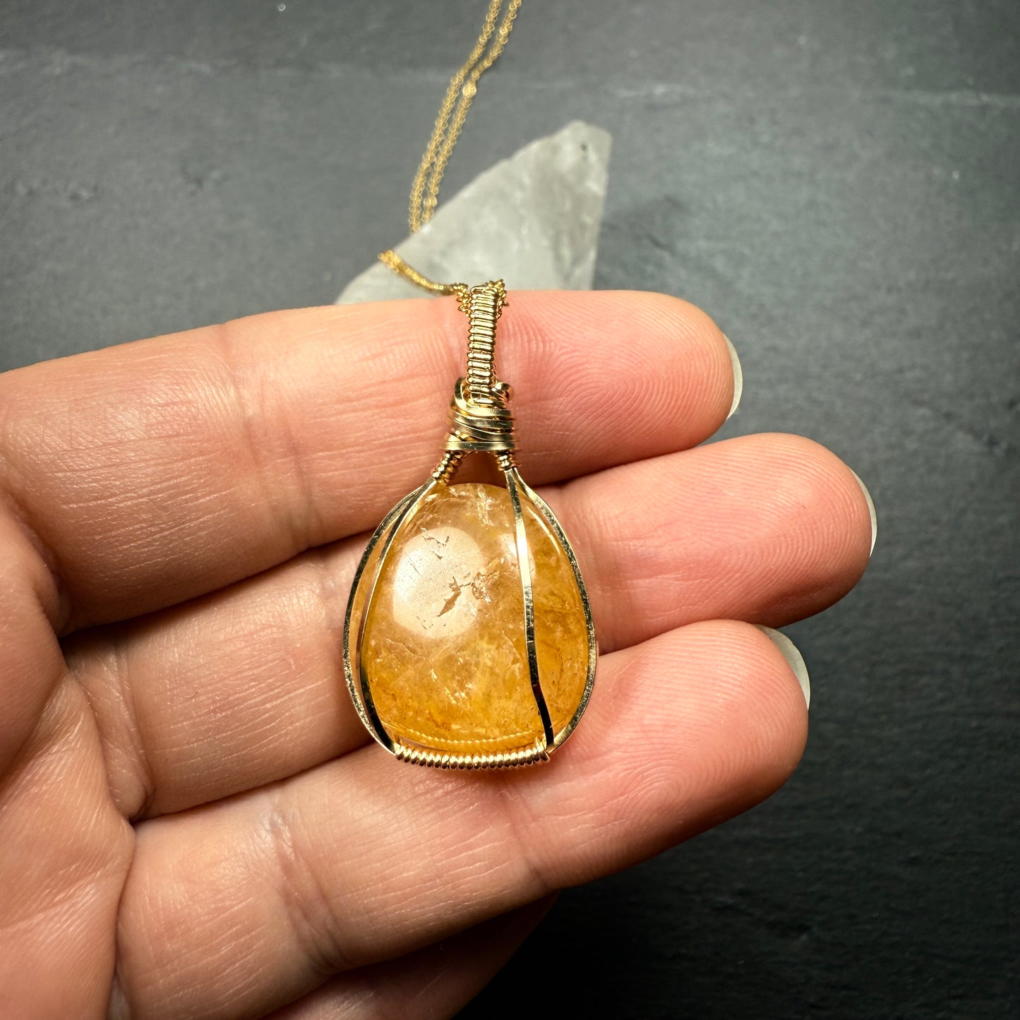 Golden Healer Quartz Crystal Pendant