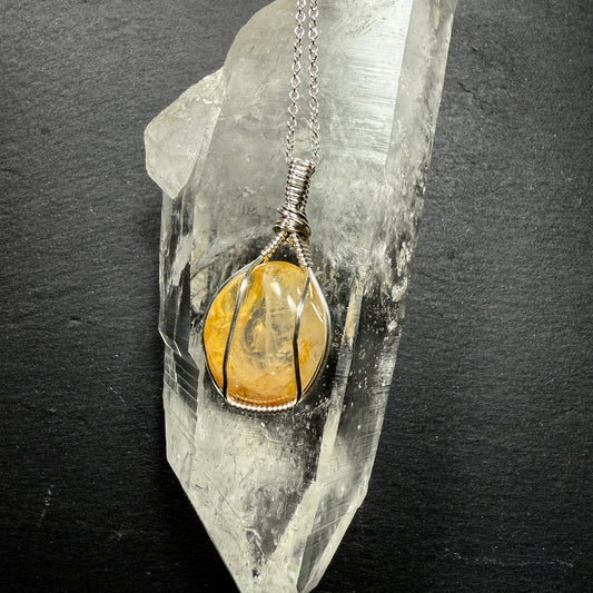 Golden Healer Quartz Crystal Pendant