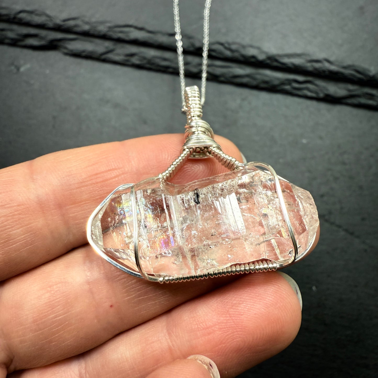 Herkimer Diamond Quartz Crystal Pendant