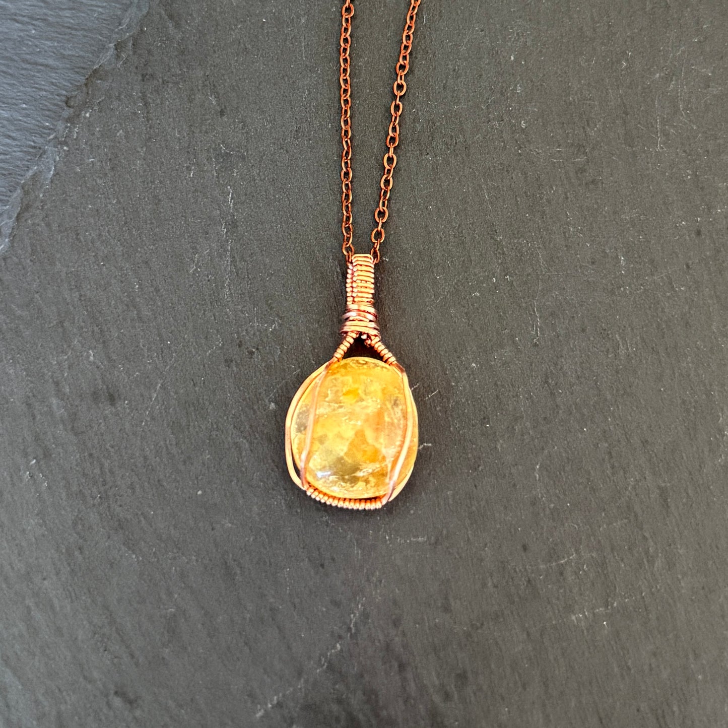 Golden Healer Quartz Copper Pendant