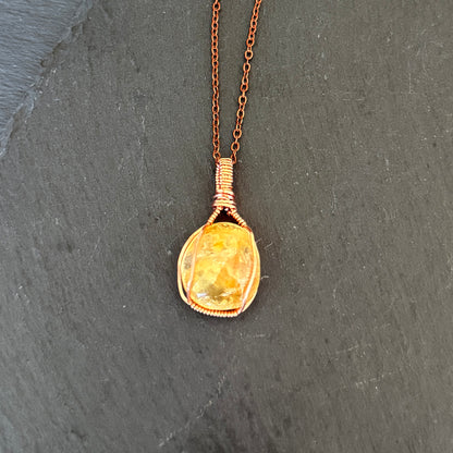 Golden Healer Quartz Copper Pendant