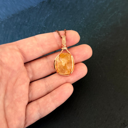 Golden Healer Quartz Copper Pendant