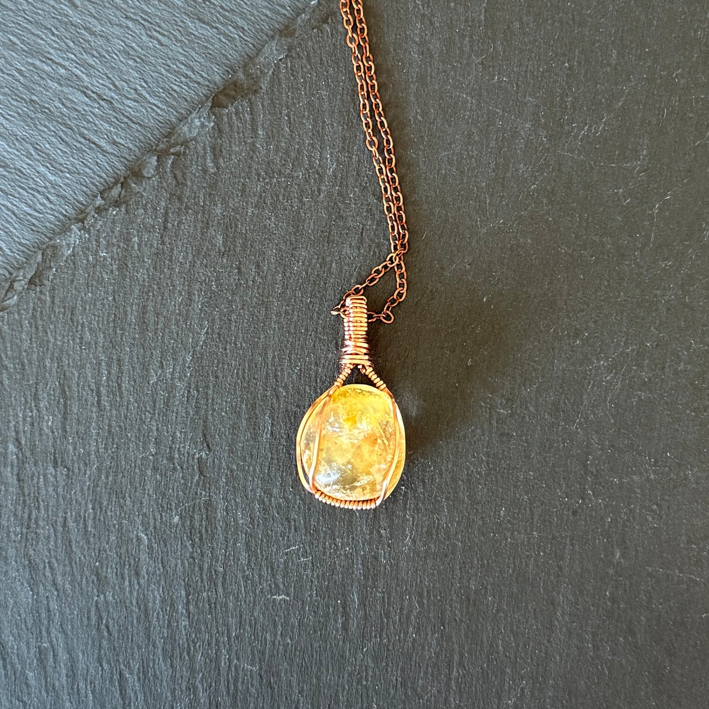 Golden Healer Quartz Copper Pendant