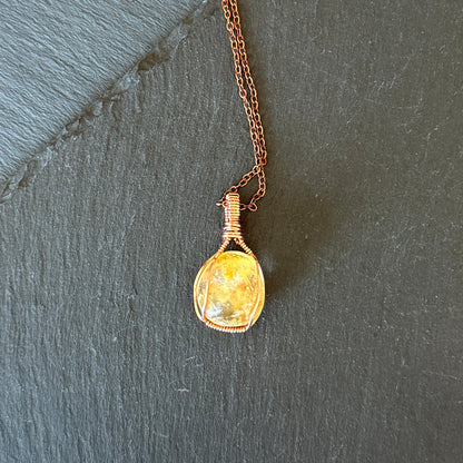 Golden Healer Quartz Copper Pendant