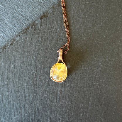 Golden Healer Quartz Copper Pendant