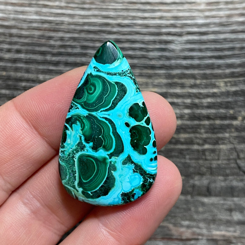 Malachite and Chrysocolla Cabochon - 1