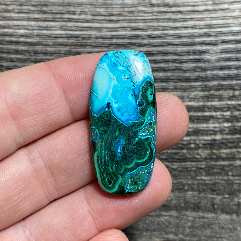 Malachite and Chrysocolla Cabochon - 16