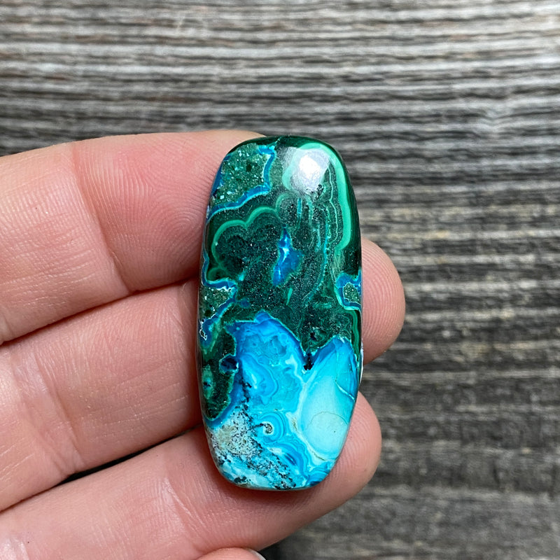 Malachite and Chrysocolla Cabochon - 16