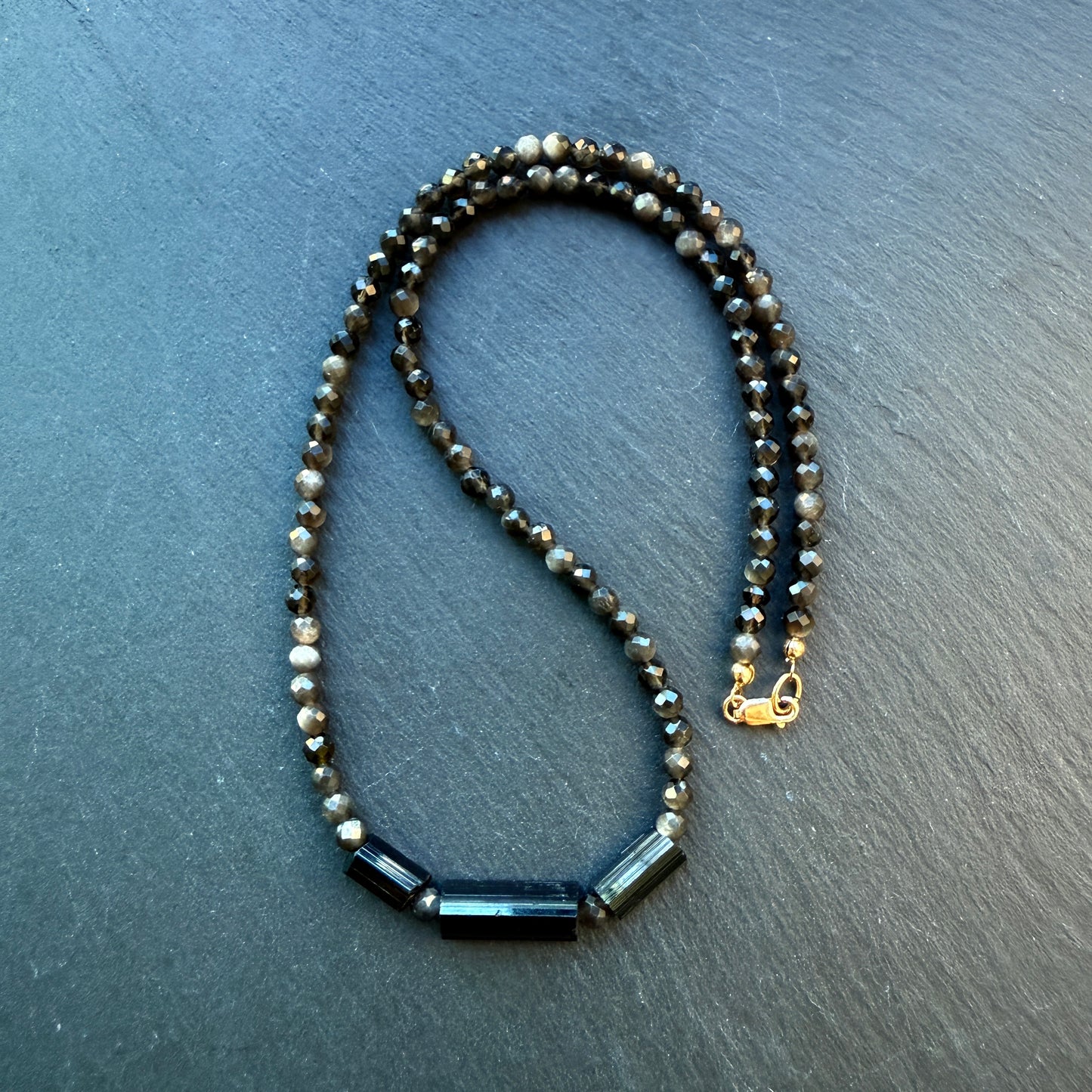 Protection Amulet: Black Tourmaline and Obsidian Necklace