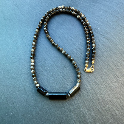 Protection Amulet: Black Tourmaline and Obsidian Necklace