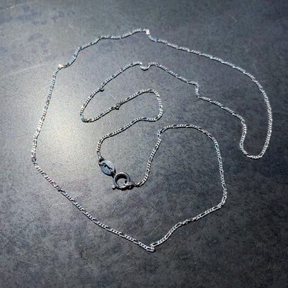 Sterling Silver Fine Figaro Chain 20"