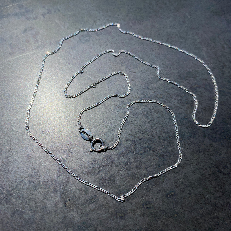 Sterling Silver Fine Figaro Chain 20"
